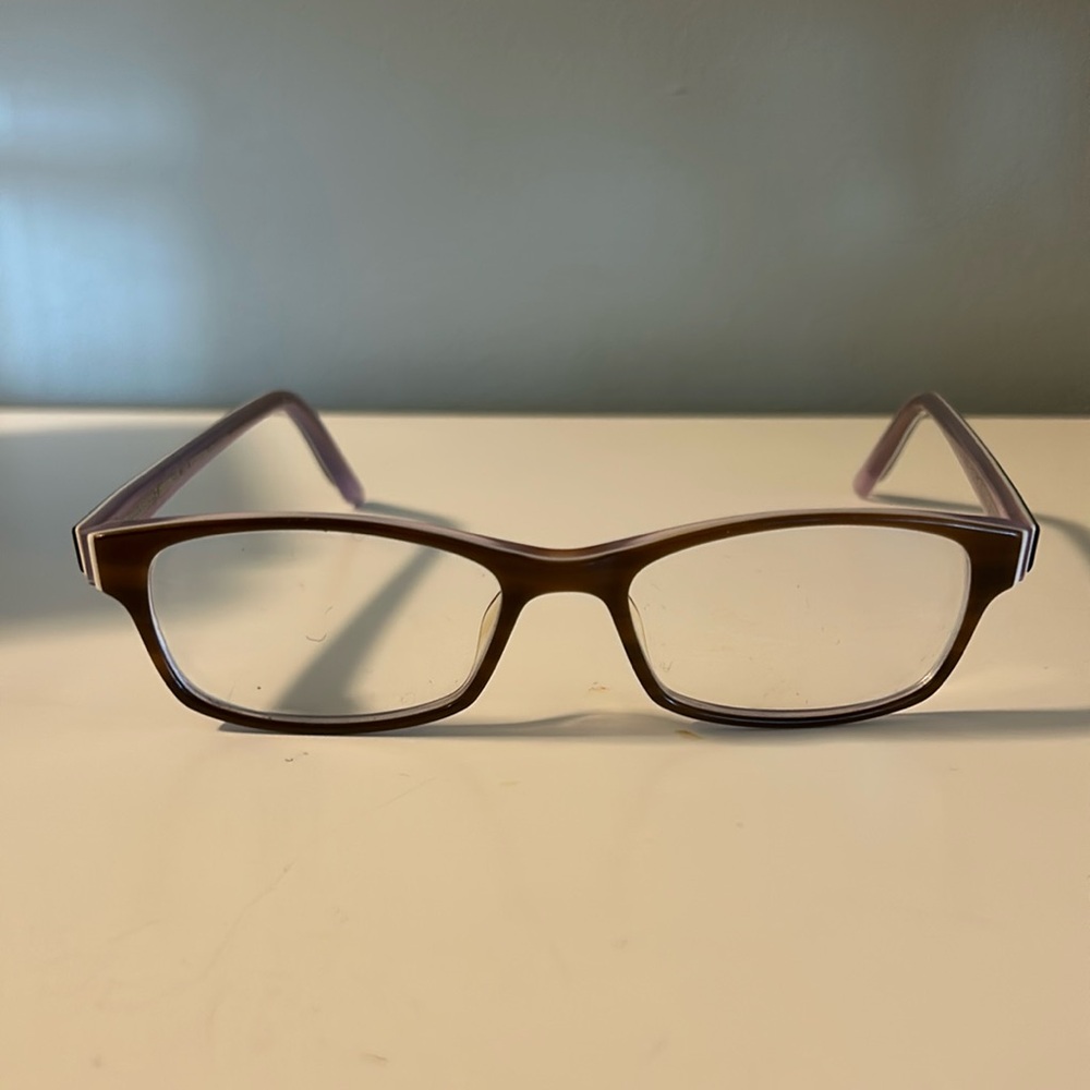 Purple and tortoise glasses